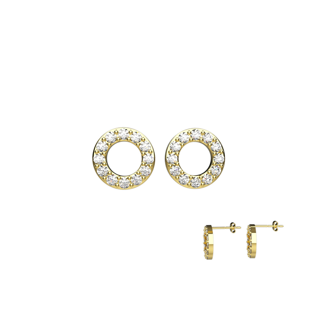 Open Circle CZ Stud Earrings