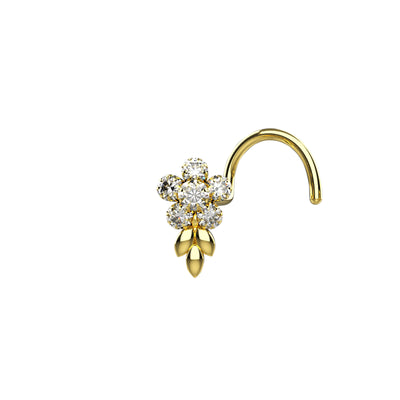 Daisy Flower Tiny Gold Plated Nose Stud