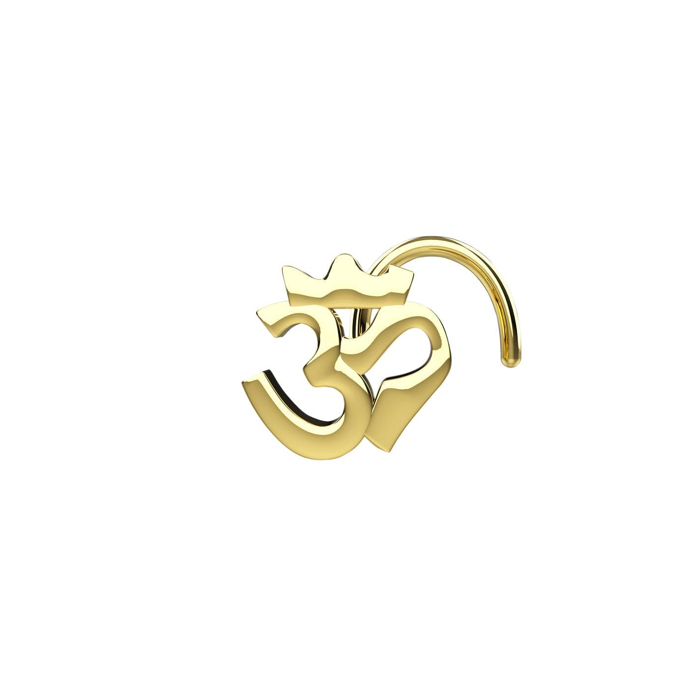 Om Symbol Small Gold Nose Stud