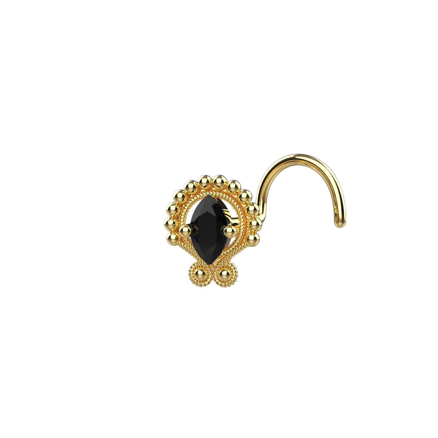 Black onyx gem nose piercing jewelry 