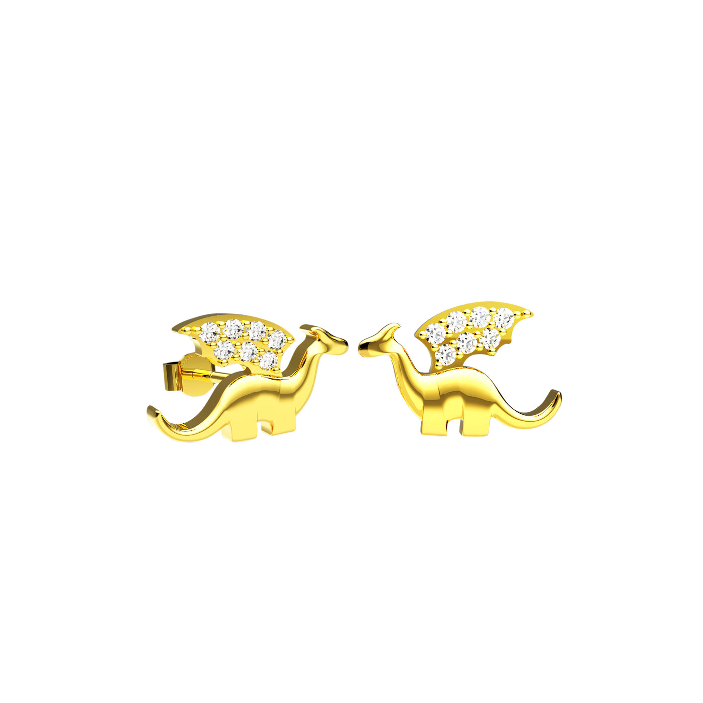 Dinosaur Crystal Gems Stud Earrings