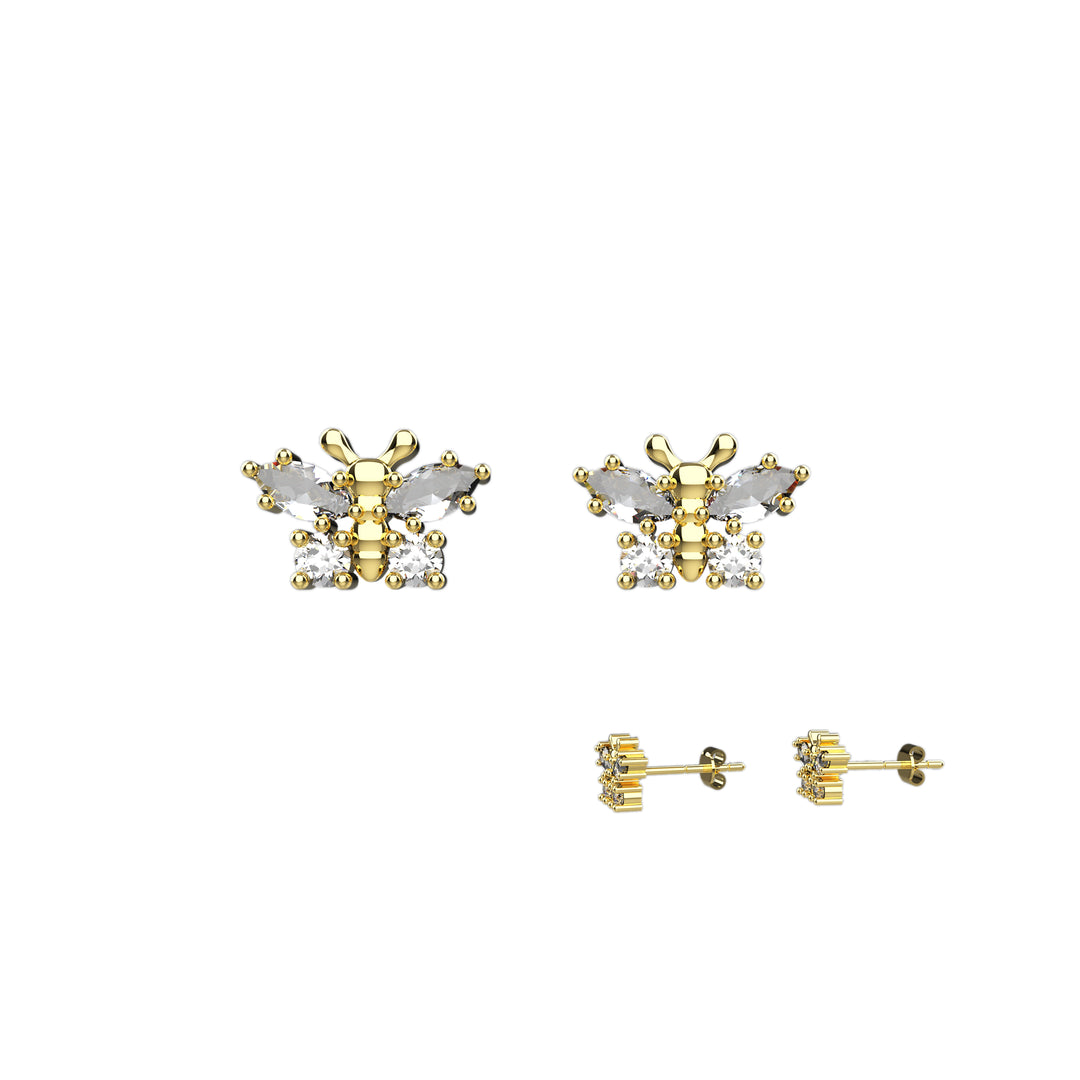 Butterfly gold stud earrings – cute dainty design