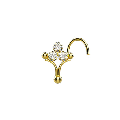 gold nose ring with ball end