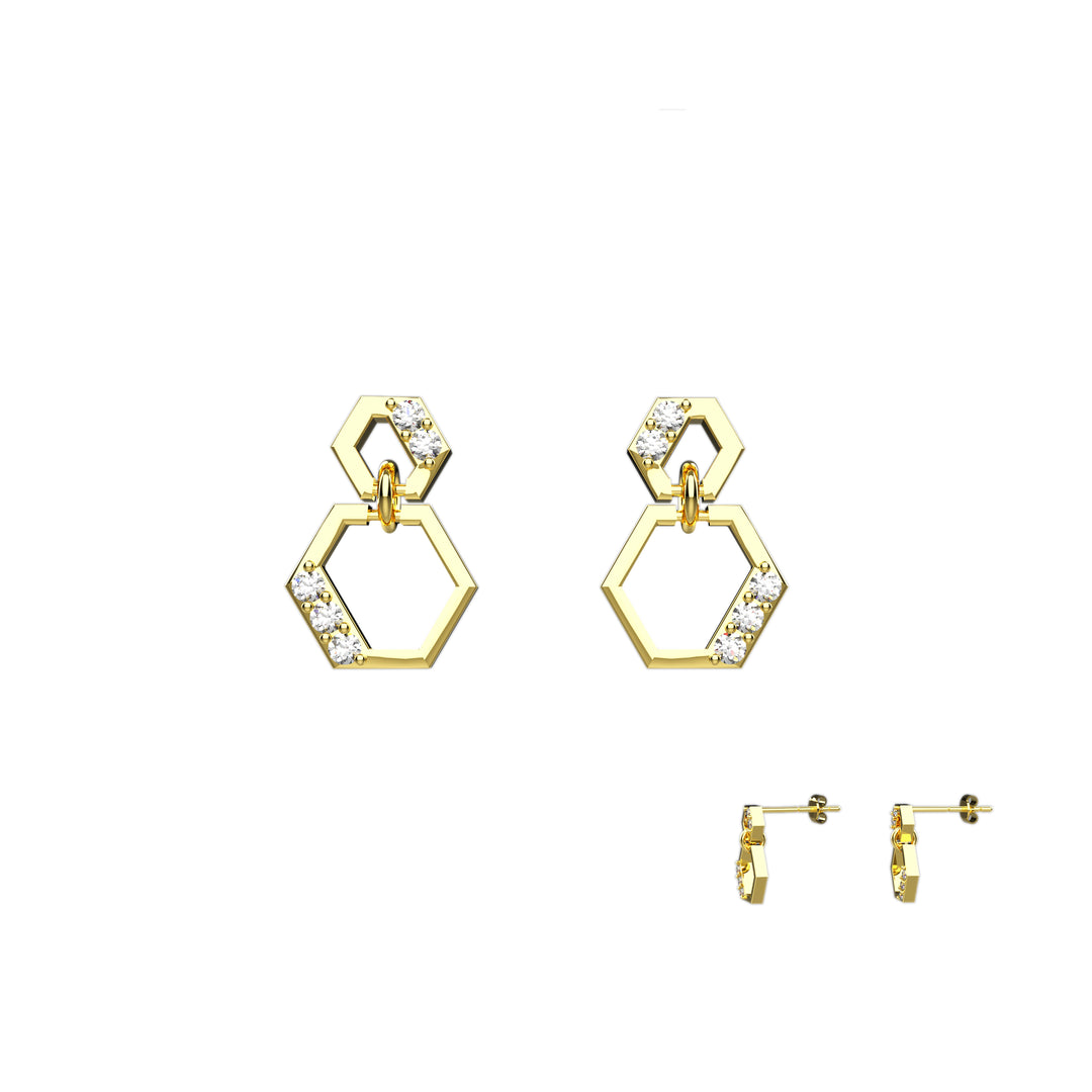 Gold dangle earrings – elegant and lightweight