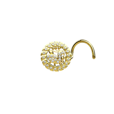 Peacock Round Shaped Nose Stud