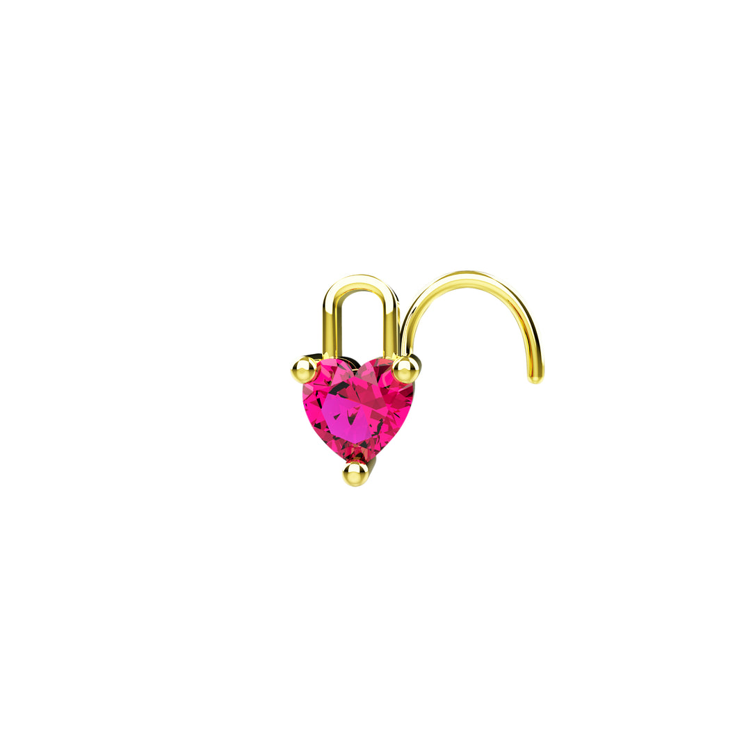 heart nose stud