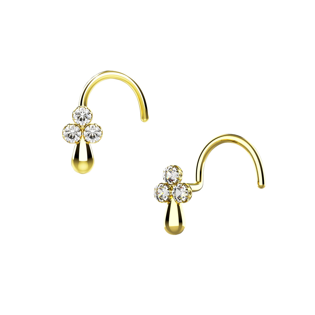 14ct Gold Plated Tiny Beaded Nose Stud