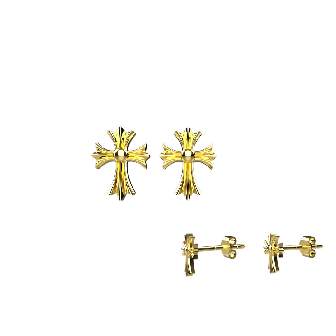 Tiny Cross Earrings