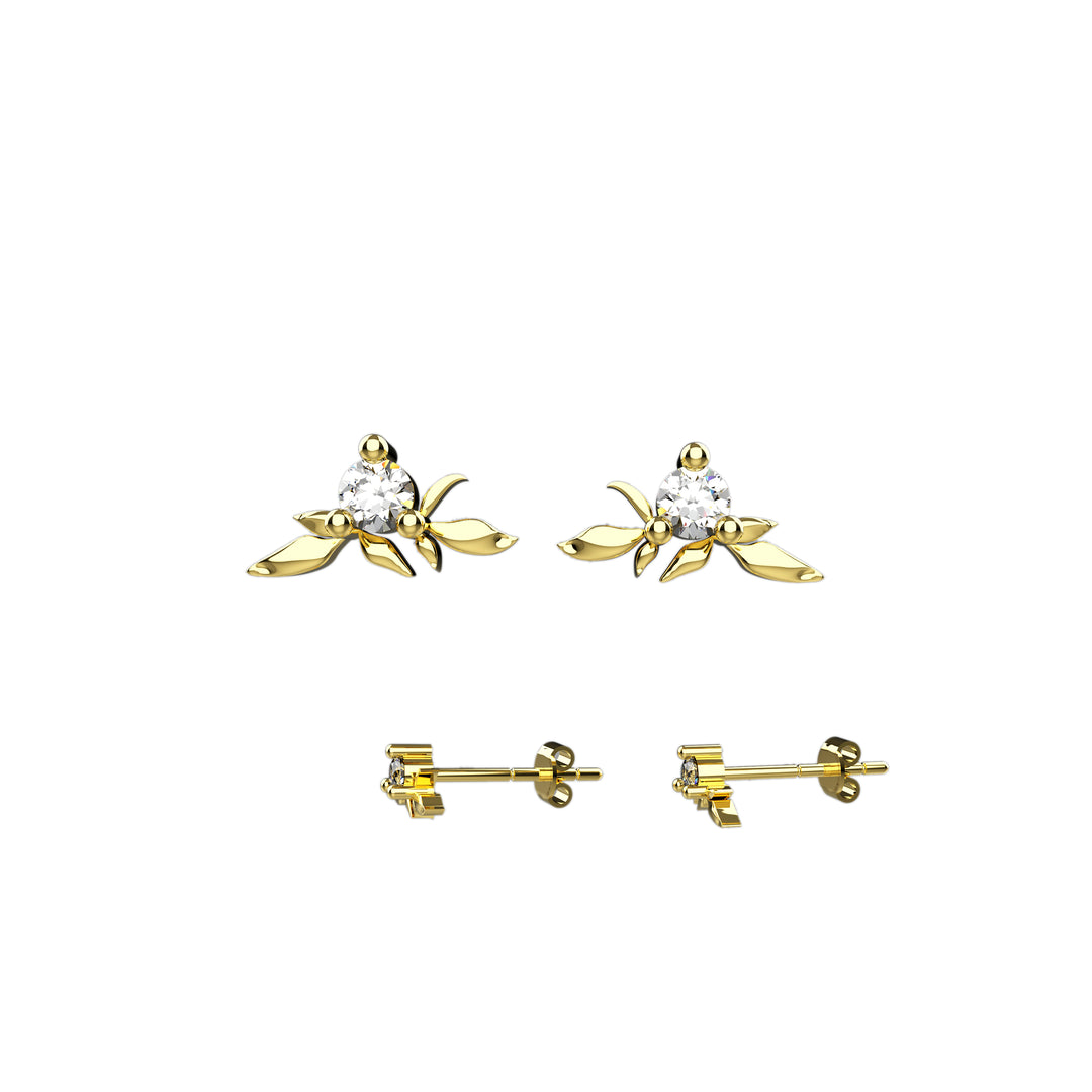 Gold fun stud earrings – cute and playful style