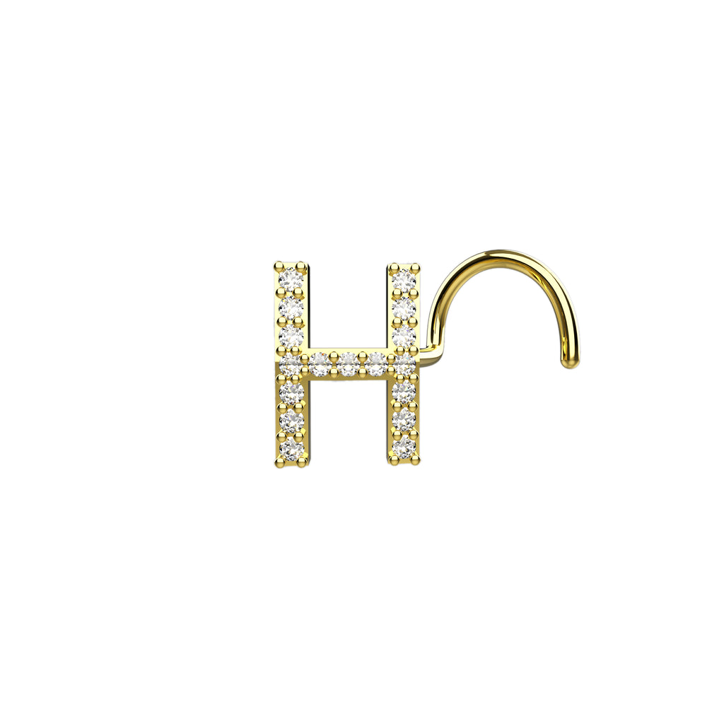 Initial H Nose Stud