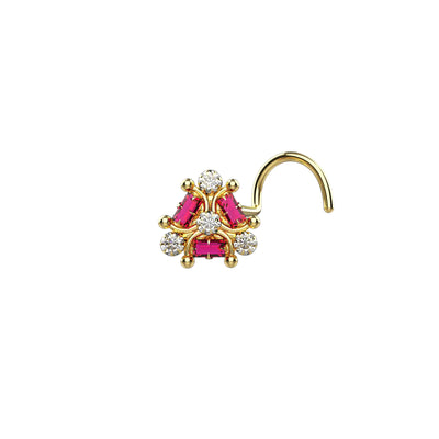 ruby sapphire gold nose studs