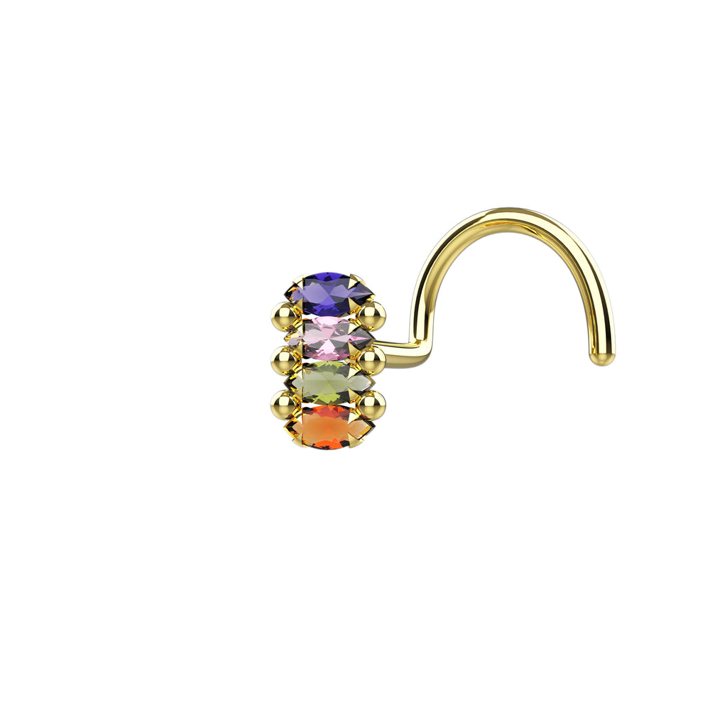 Indian Nose Ring Stud with Stones