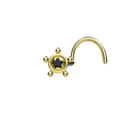 Tiny star nose ring gold 
