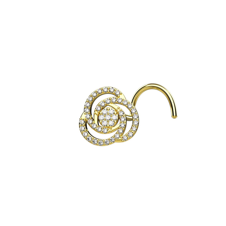 Gold cubic zirconia nose stud