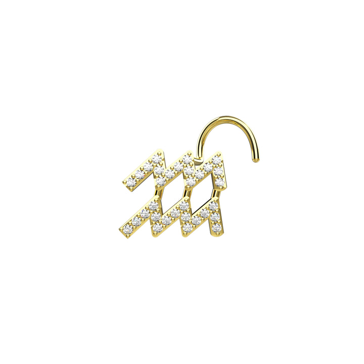 Aquarius Zodiac Sign Nose Stud