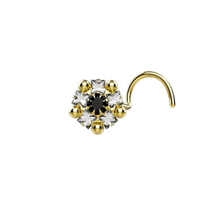 22G Gold Plated Small Beaded Hypoallergenic Nose Rings