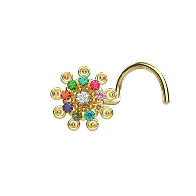 Dahila Handmade flower nose ring hoop