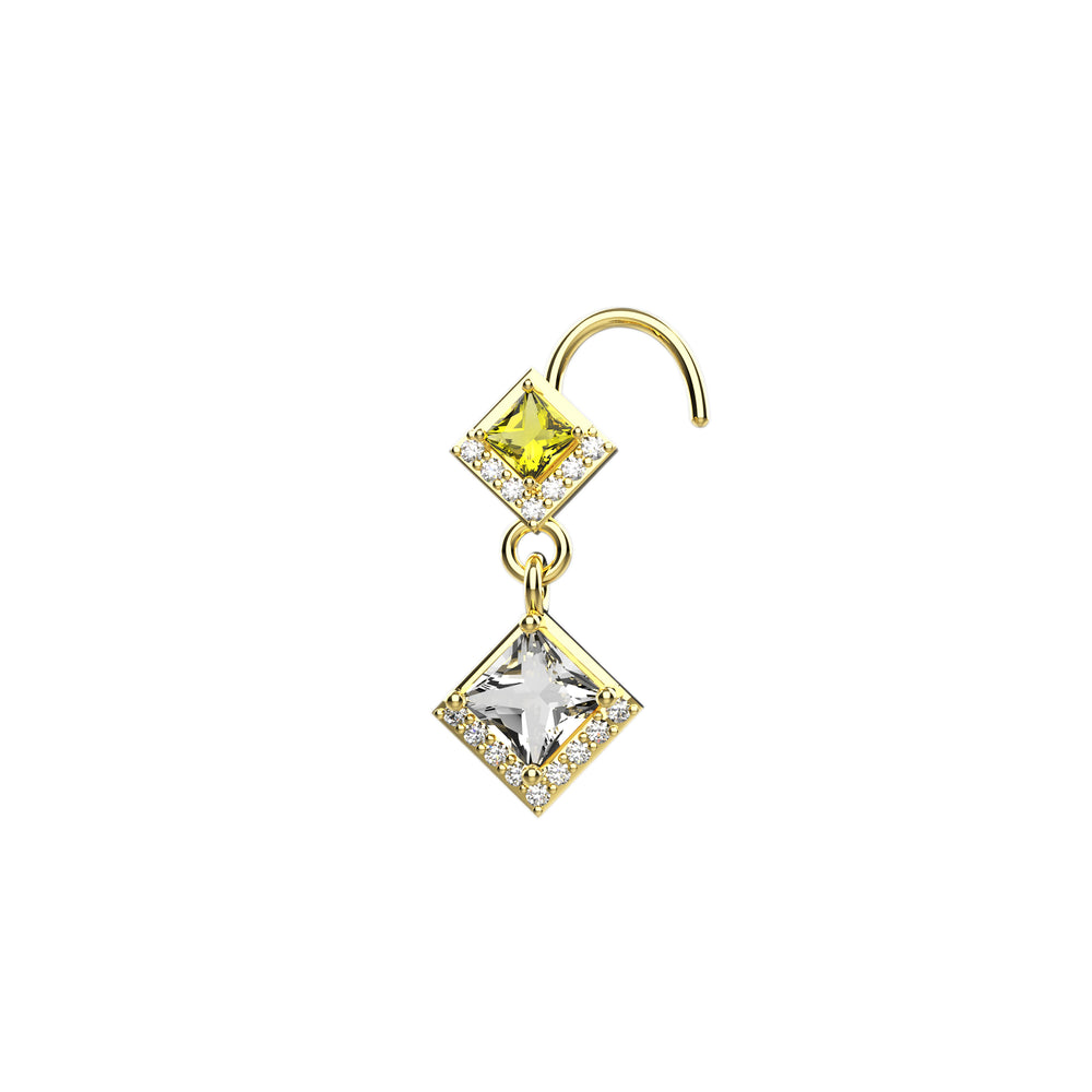 left screw diaamond nose ring