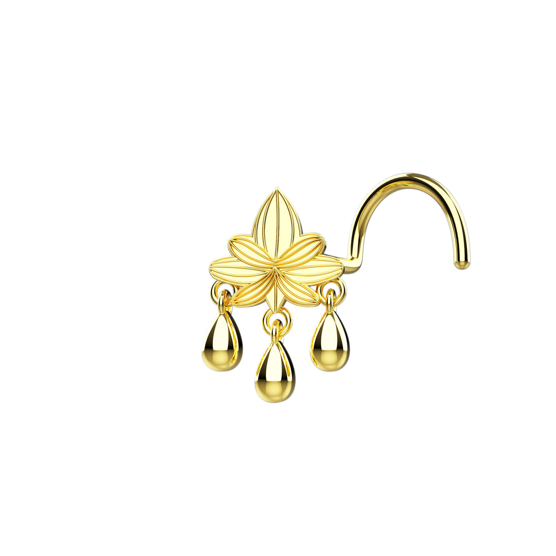 Gold dangle nose stud – elegant and trendy design