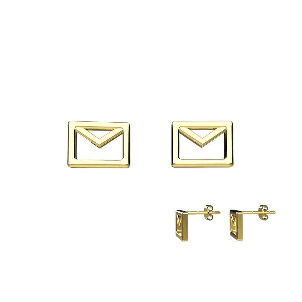 Love letter earrings – dainty envelope-shaped studs