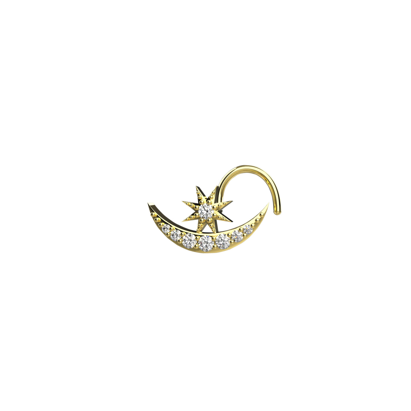 crystal clear crescent mmon nose stud