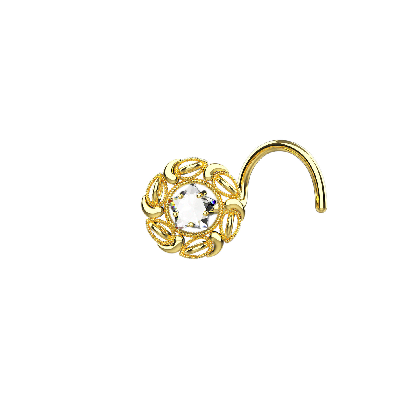 twisted nose ring gold studs