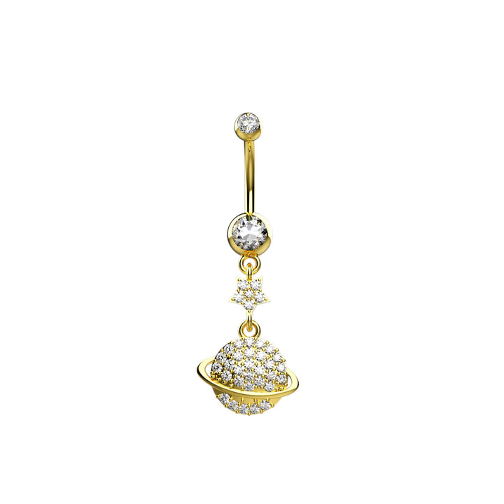 Saturn Planet Belly Button Piercing Ring