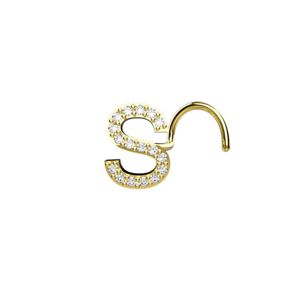 Initial S Nose Stud
