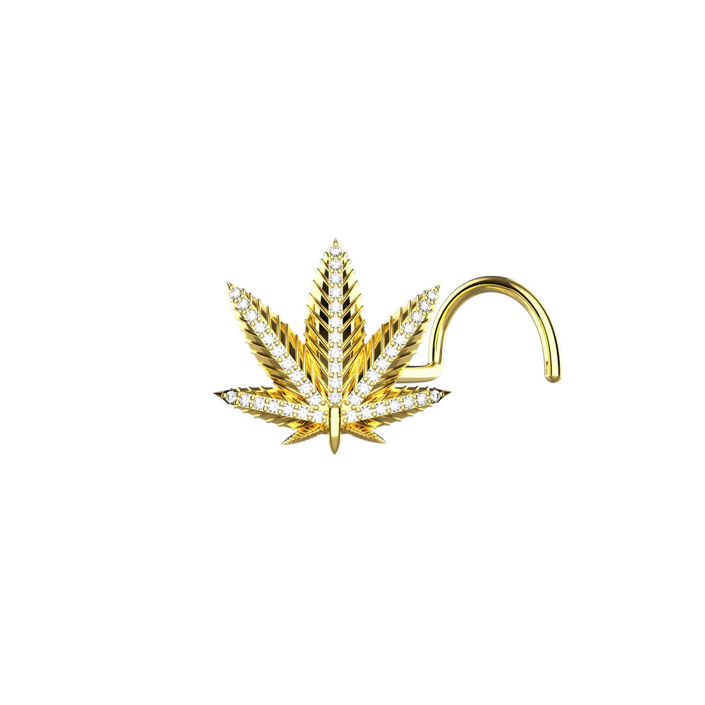 gold nose ring leaf jewelry