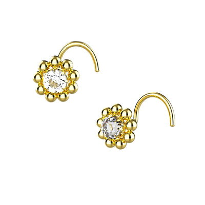Tiny Flower Gold Plated Nose Stud
