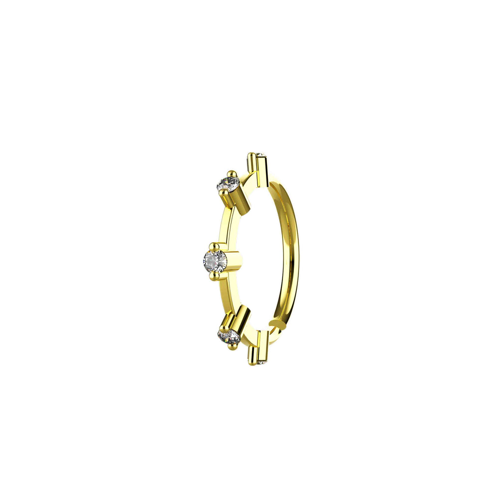 Dainty gold nose piercing