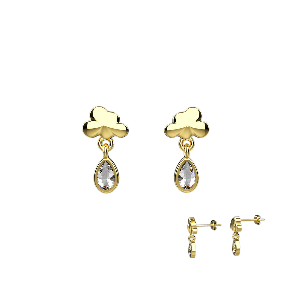 Dangle earrings with cloud studs – whimsical look