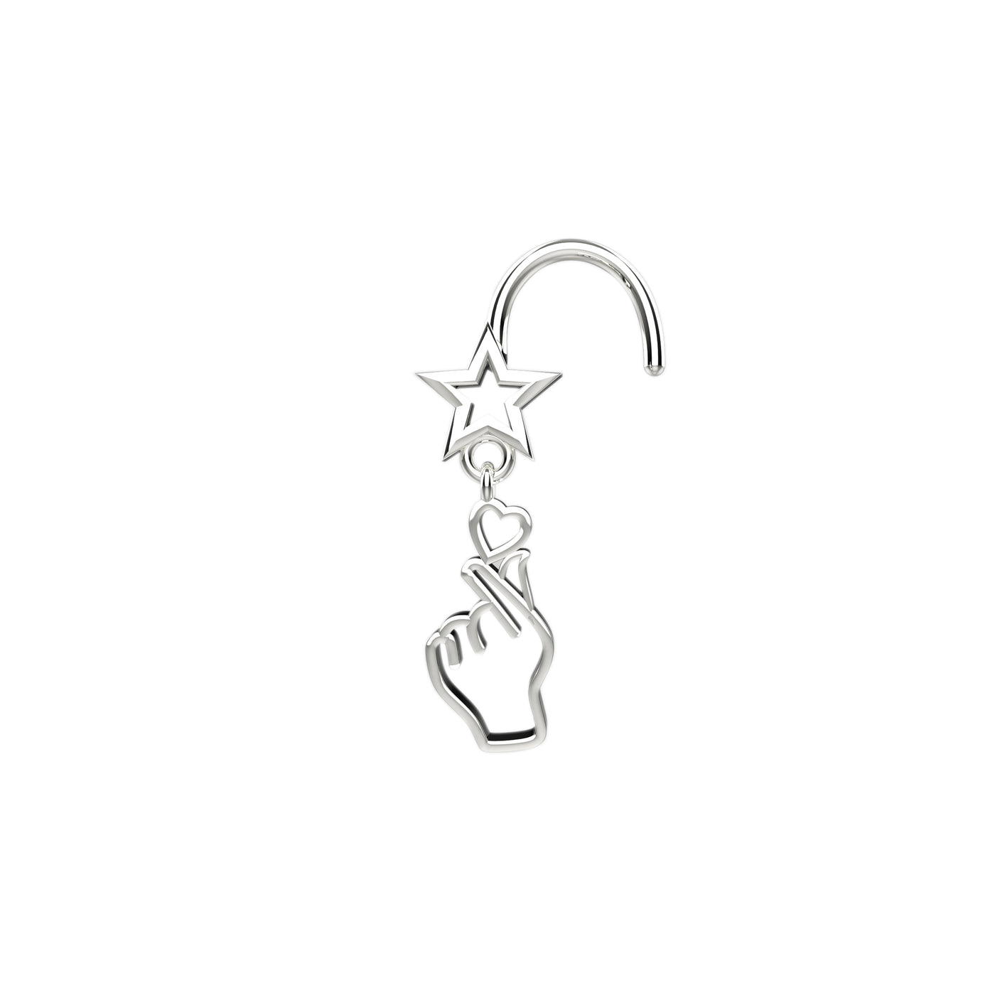 dangle nose ring & nose studs