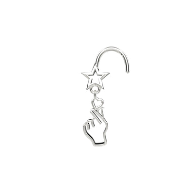 dangle nose ring & nose studs