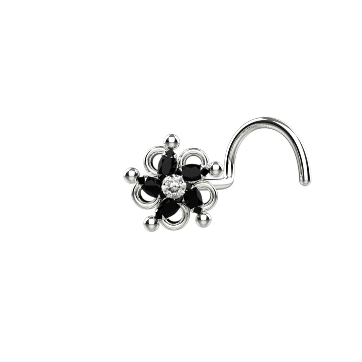 Black onyx nose studs rings