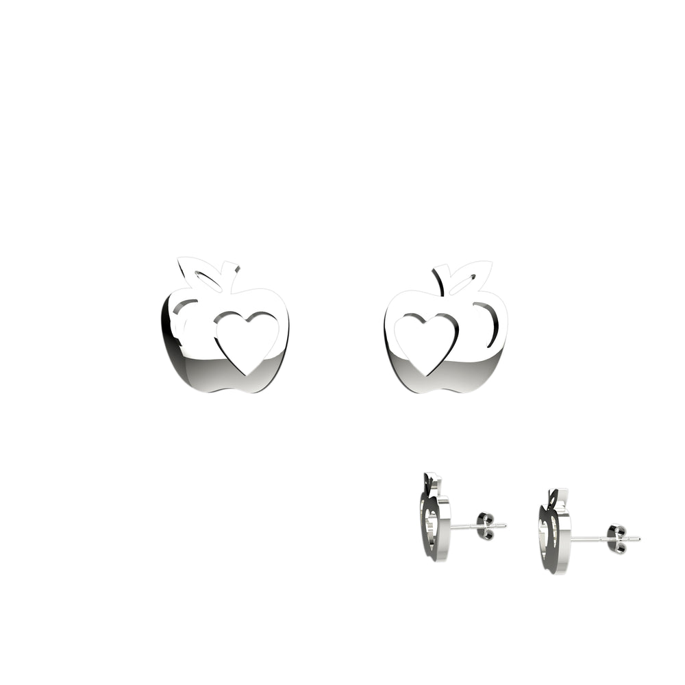 Sterling Silver apple studs