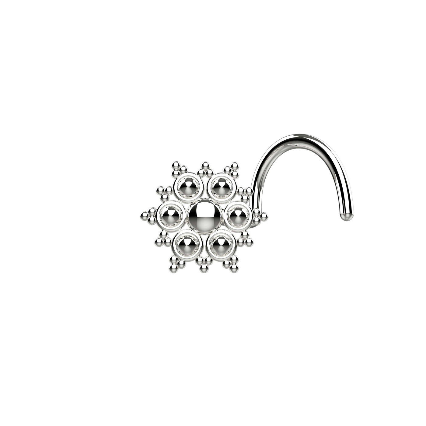 Silver nose ring stud