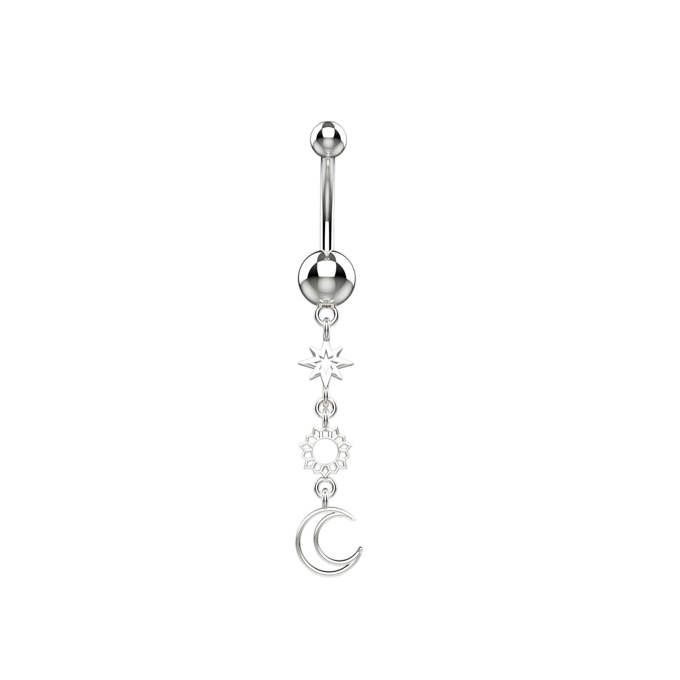18k Gold Plated Crescent Moon Belly Button Ring
