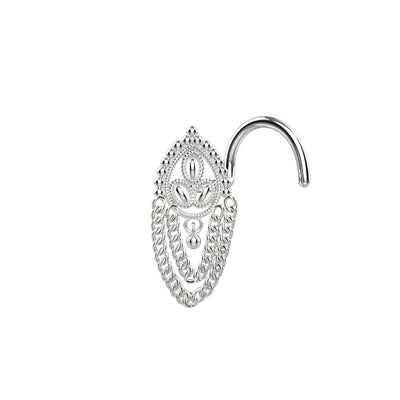 Chain link nose stud silver 