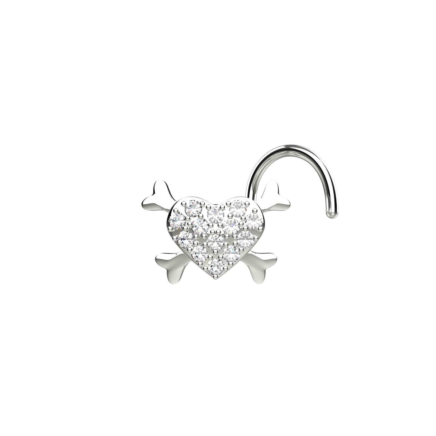 romantic nose studs styles in silver