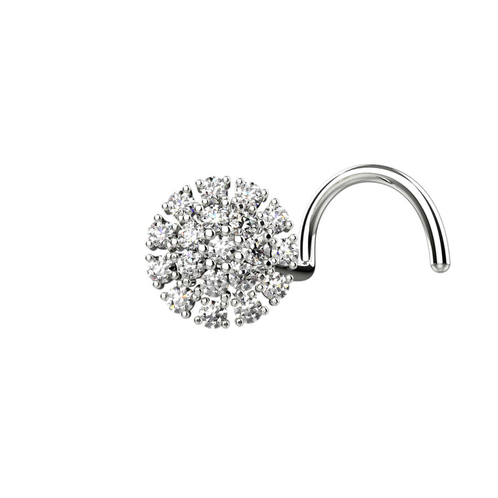 Clear diamond nose hoop ring