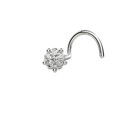 Clear nose pins silver 