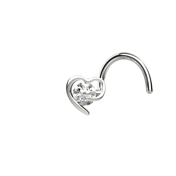 Dainty heart artisan nose rings