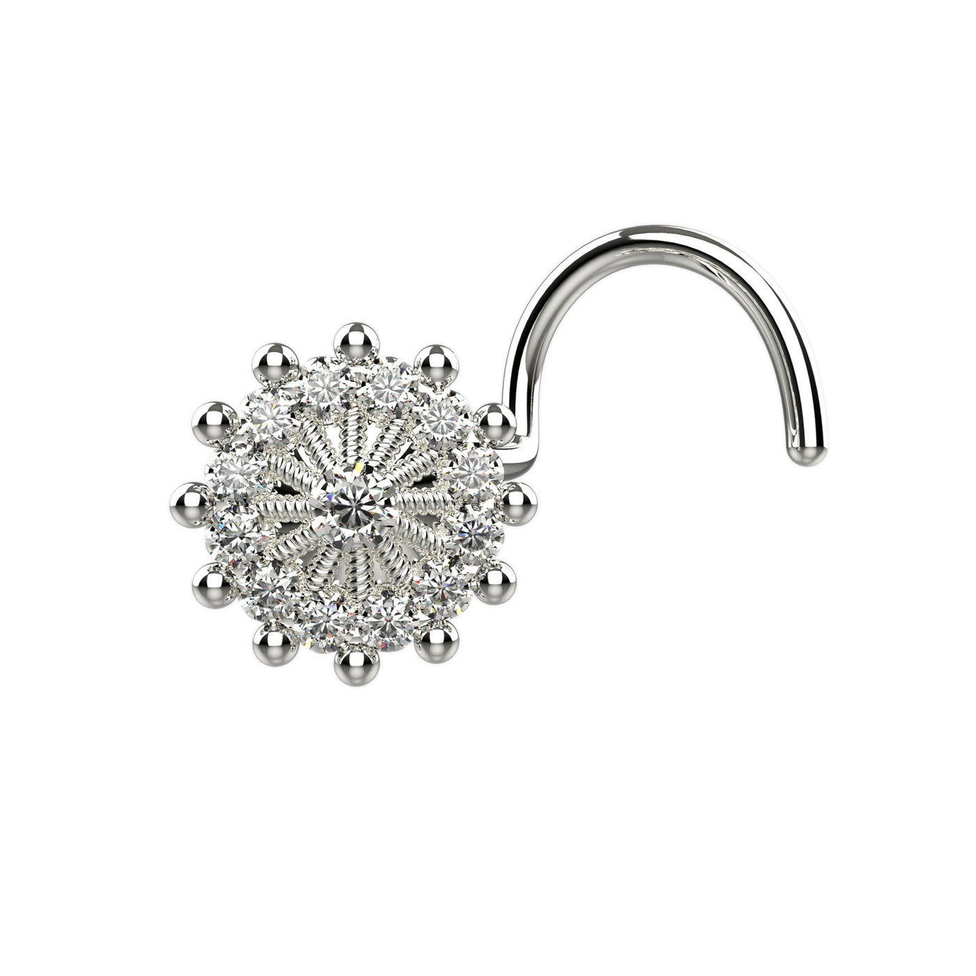 Silver nose studs for piercings