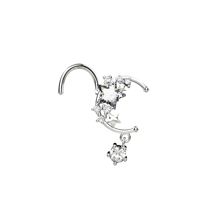 tiny stars dangle nose ring