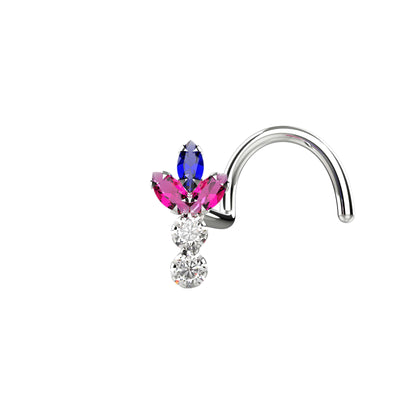 Ethnic nose studs silver 