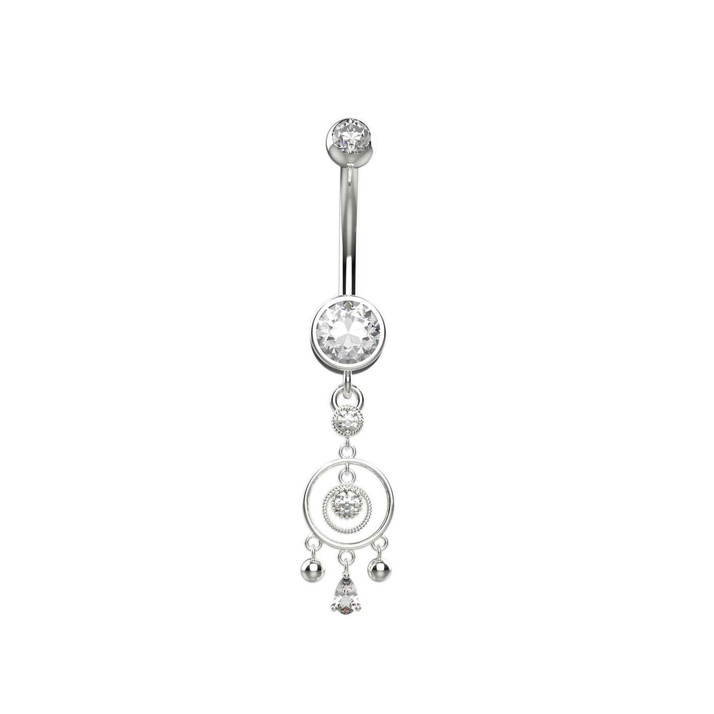 14G Double Round Belly Piercing Ring