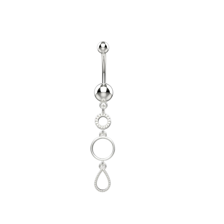 Drop Designed 925 Sterling Silver Belly Bar