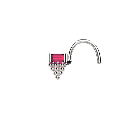 Ruby Gemstone 14ct Gold Plated Nose Stud