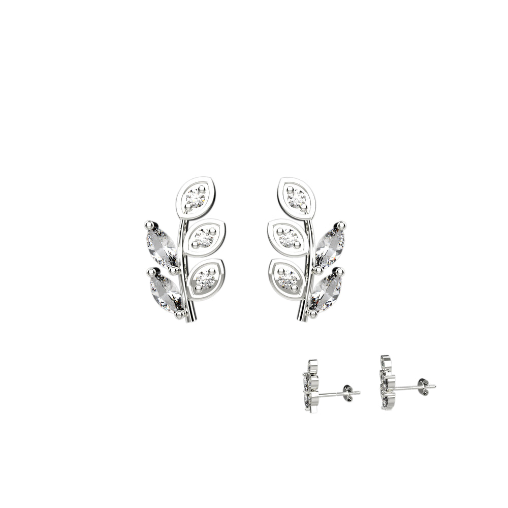 Gold leaf earrings – minimalist botanical studs